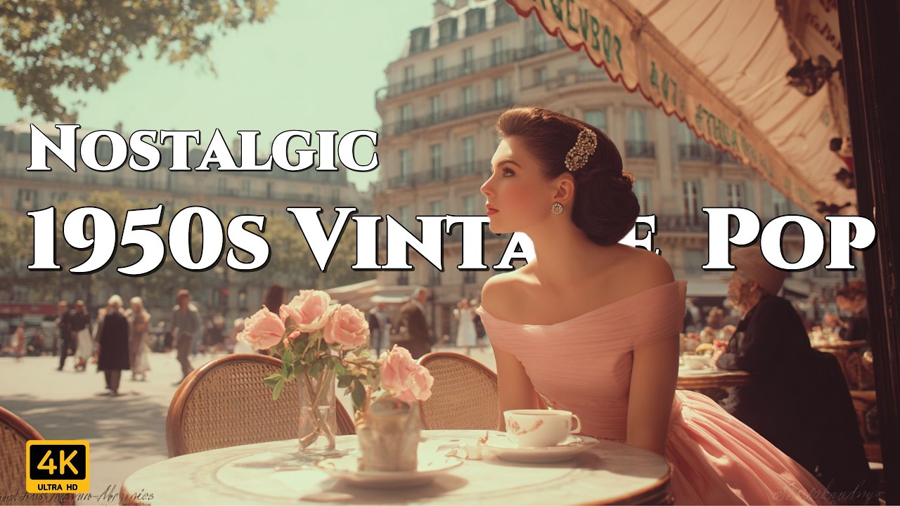 Spring Afternoon at a 1950s European Tram Caf&eacute; 🌸 Nostalgic Vintage Slow Pop & Love Songs