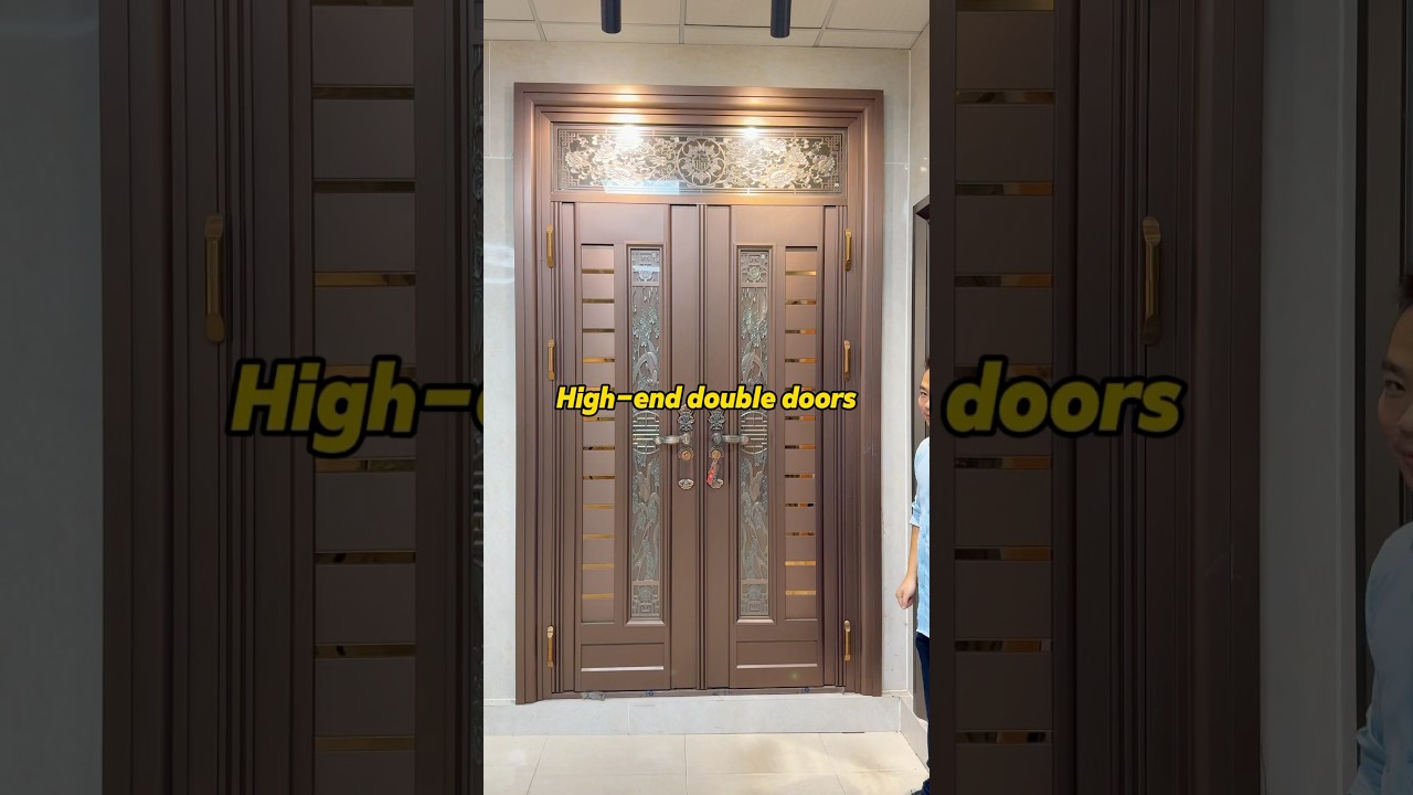 Discover our premium stainless steel double door#doors #aluminium #factory #foryou #fyp