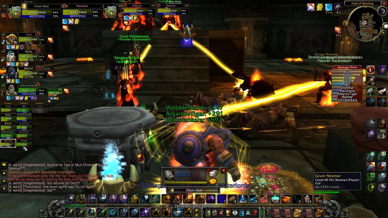 vanilla wow - Upper Blackrock Spire - Kronos III - resto shaman POV (Nez´Mar 59lvl)