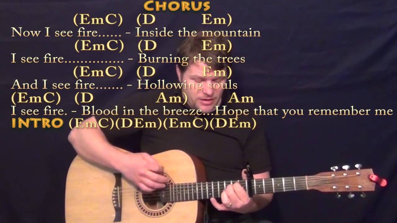 I See Fire (Ed Sheeran) Strum Guitar Cover Lesson with Chords/Lyrics- Capo 6th