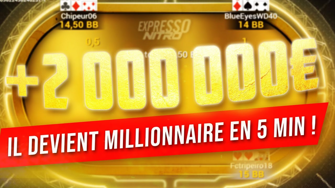 IL GAGNE L'EXPRESSO JACKPOT 2 MILLION SUR WINAMAX (sur une dernière main assez sale)