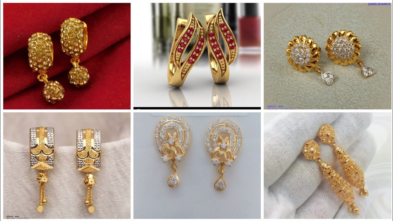 Amazing Different Style of Gold Earring's / Daily Wear Gold Stud Collection Episode 1
