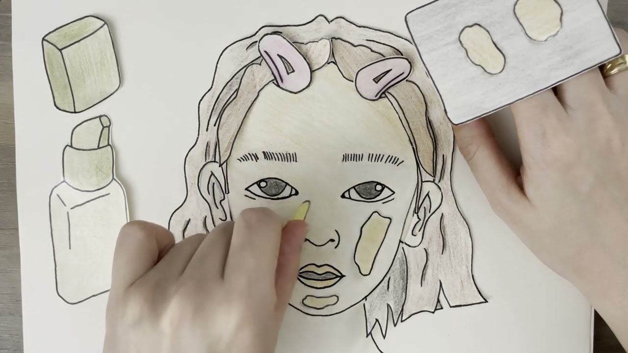 ASMR Paper Makeup | Skincare Prep and Makeup with Paper Cosmetics | Layered Sounds, No Music 🔇