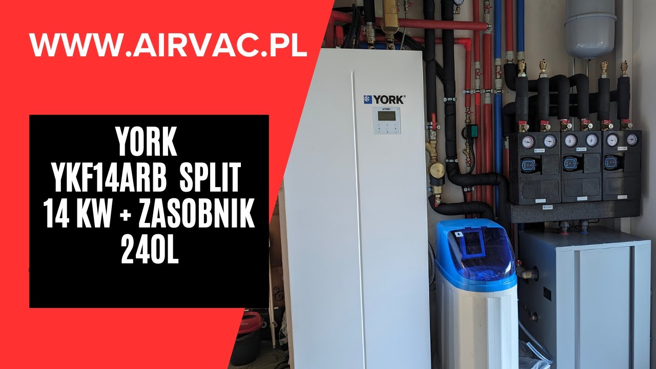 Pompa ciepła Split YORK YKF14ARB 14kW z zasobnikiem CWU 240L - relacja z montażu.