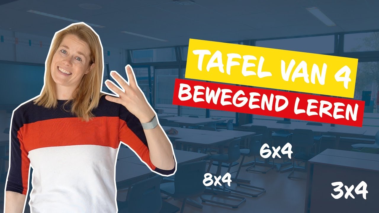 Tafel van 4 - Tafels oefenen I Bewegend leren I De Fitste School