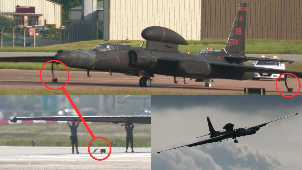 Unusual U2 spy plane take off and landing procedure ✈️