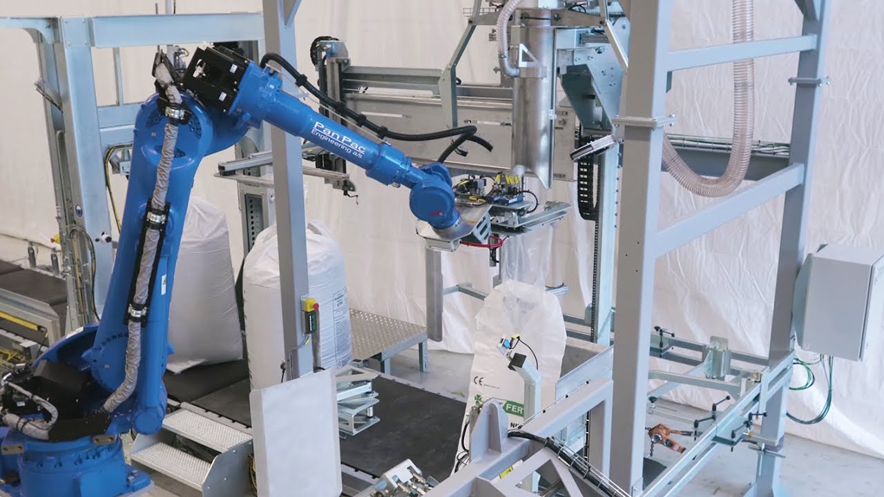 Fully automatic bulk bag filling system for fertilizers