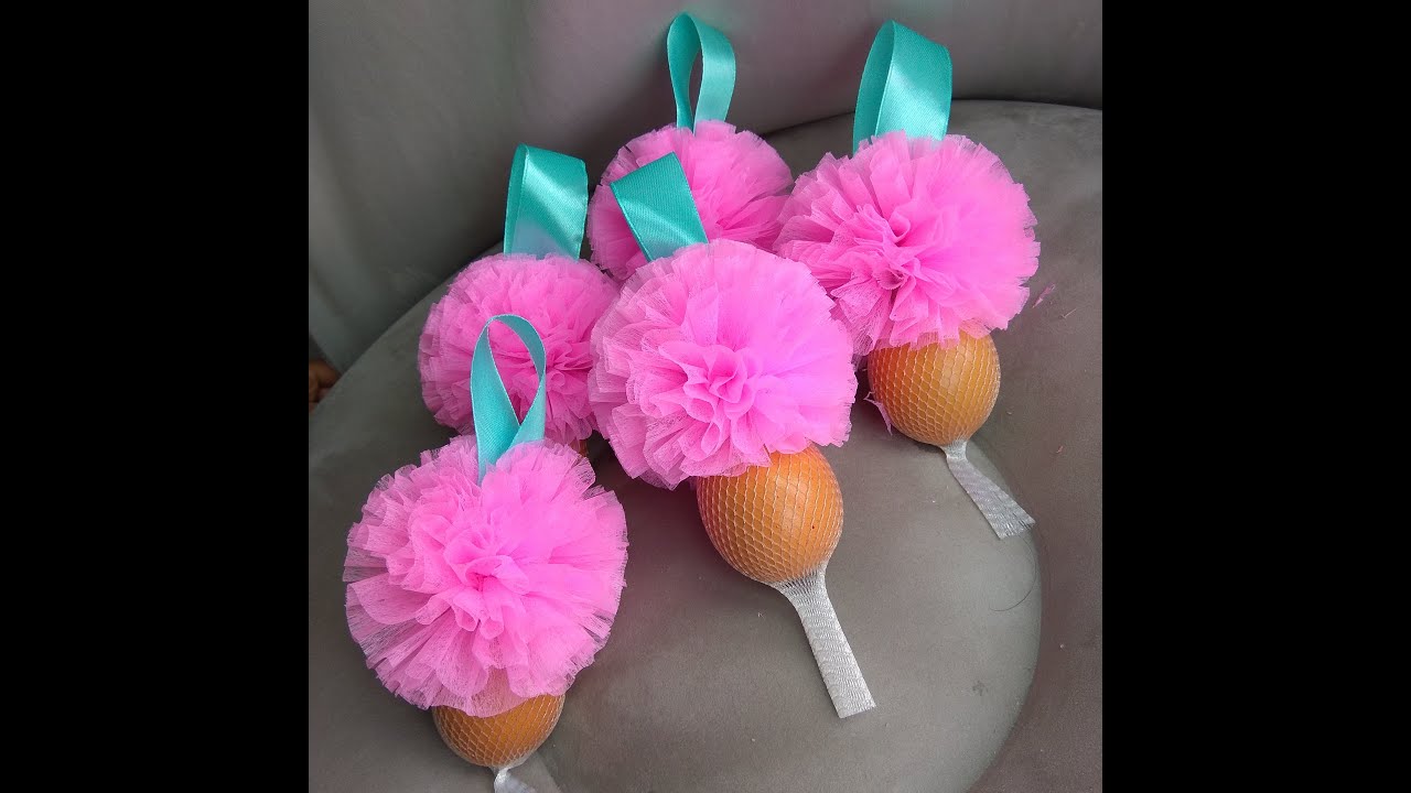 DIY bunga telur gantung fluffy tisu