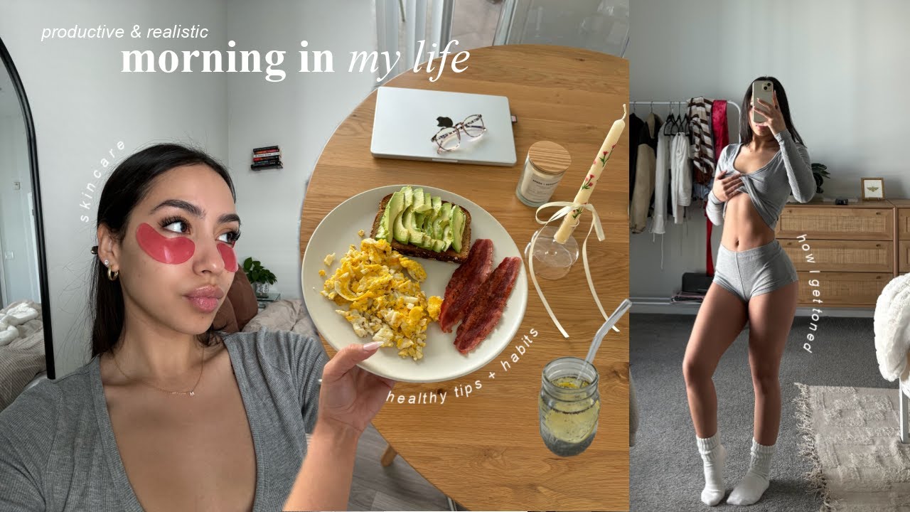 8:00am productive morning in my life | my new fitness goals, skincare, high protein foods