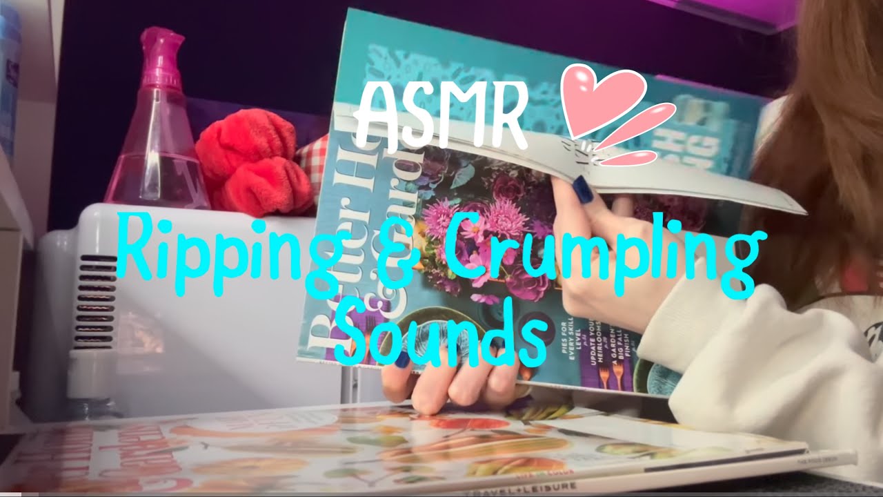 ASMR| Ripping & Crumpling Old Magazines (Normal Speed)