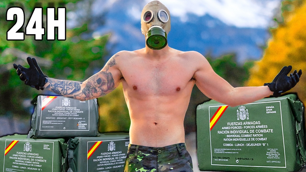 PROBANDO COMIDA MILITAR DURANTE 24 HORAS *MUY EPICO* Makiman