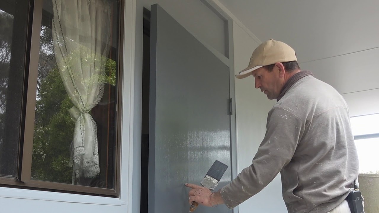 How To Brush a Door Using Water Based Paint or Acrylic Paint. Painting door from start to finish.