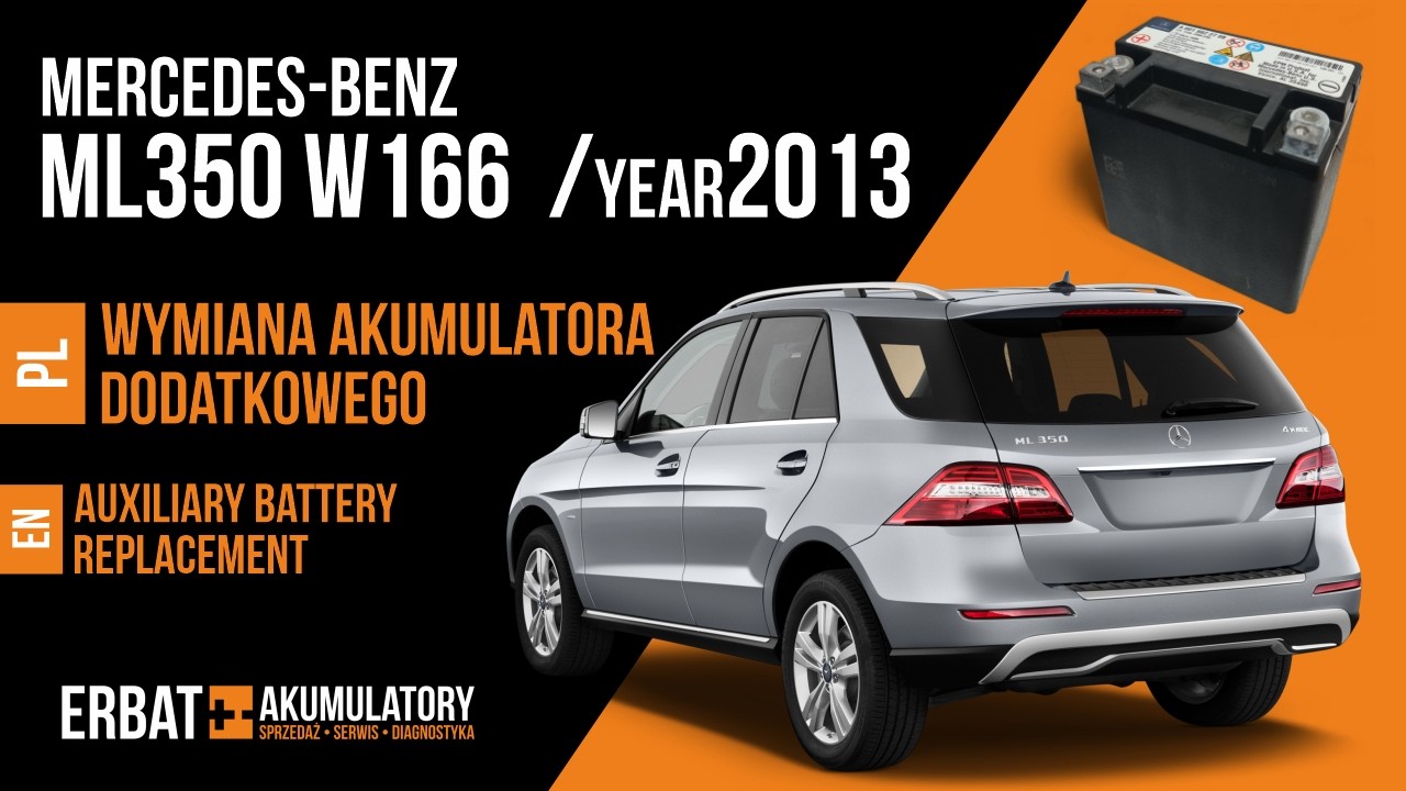 Mercedes-Benz ML350 W166 wymiana akumulatora pomocniczego