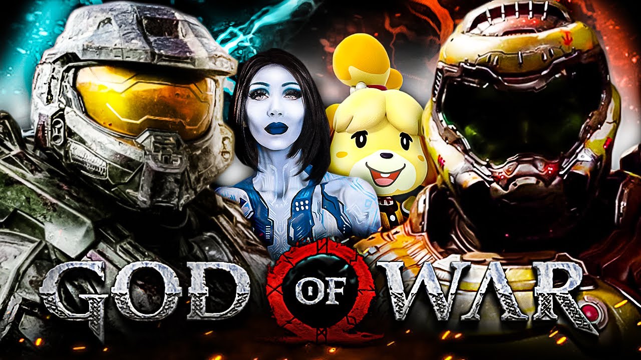 Doom Crossing против Halo Final Battle — God of War (Убийца Рока, Изабель, Мастер Чиф, Кортана)