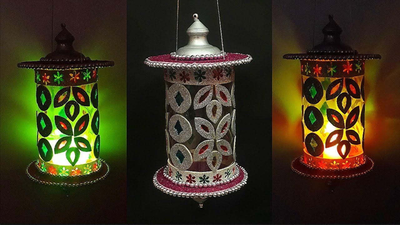 DIY-Lantern/Showpiece/Tealight Holder/lamp from waste Plastic Bottle|diy lampshade plastic bottle