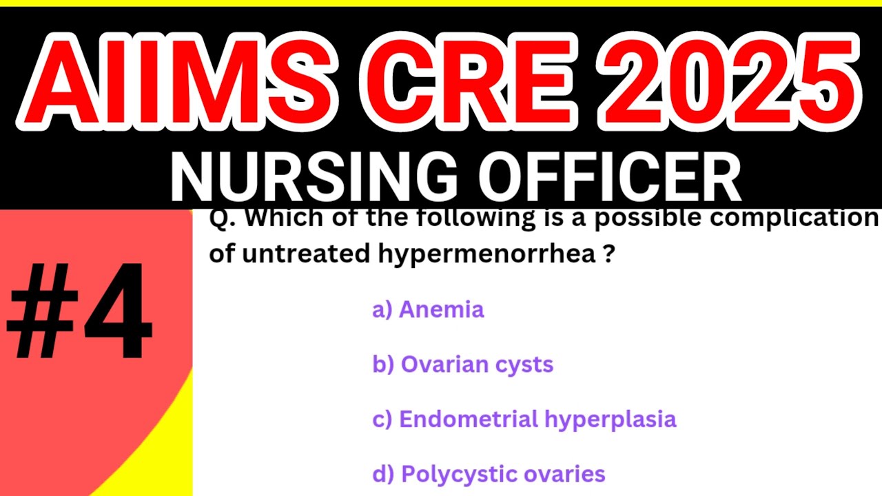 AIIMS CRE 2025 | CRE Nursing Officer | AIIMS | ESIC | MCQ - 4