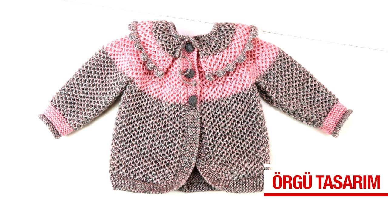 Kız bebekler için robadan ilginç işkembe hırka modeli