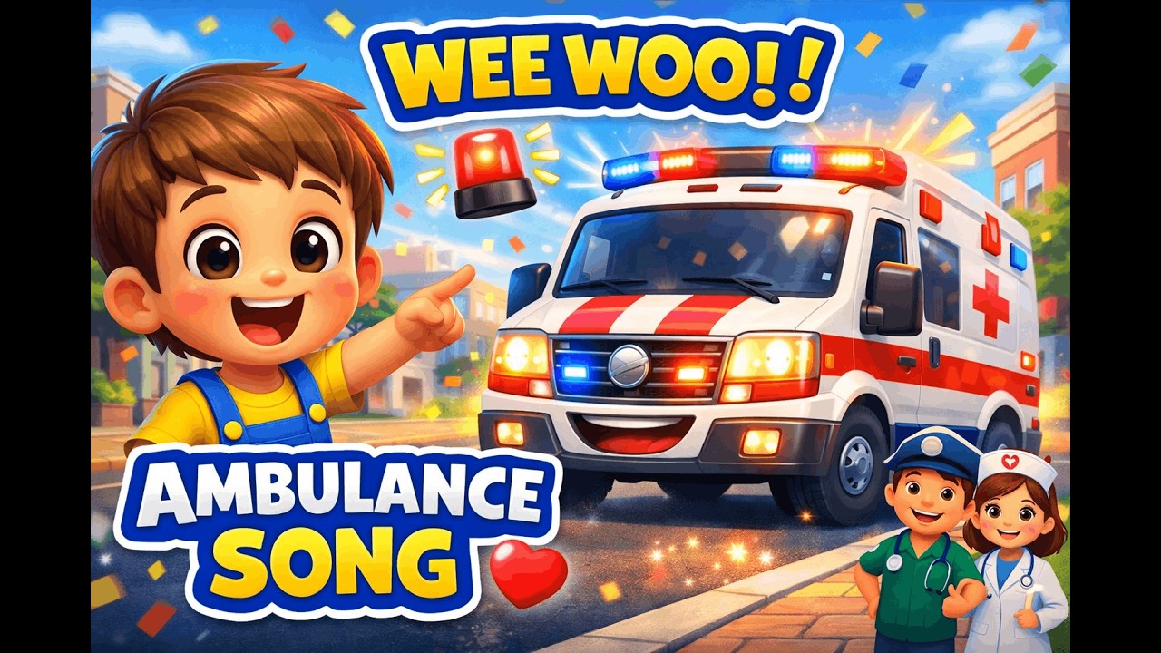 Ambulance Song for Kids 🚑 | Wee Woo Siren Song | Emergency Vehicles for Toddlers | Leo Kids Songs