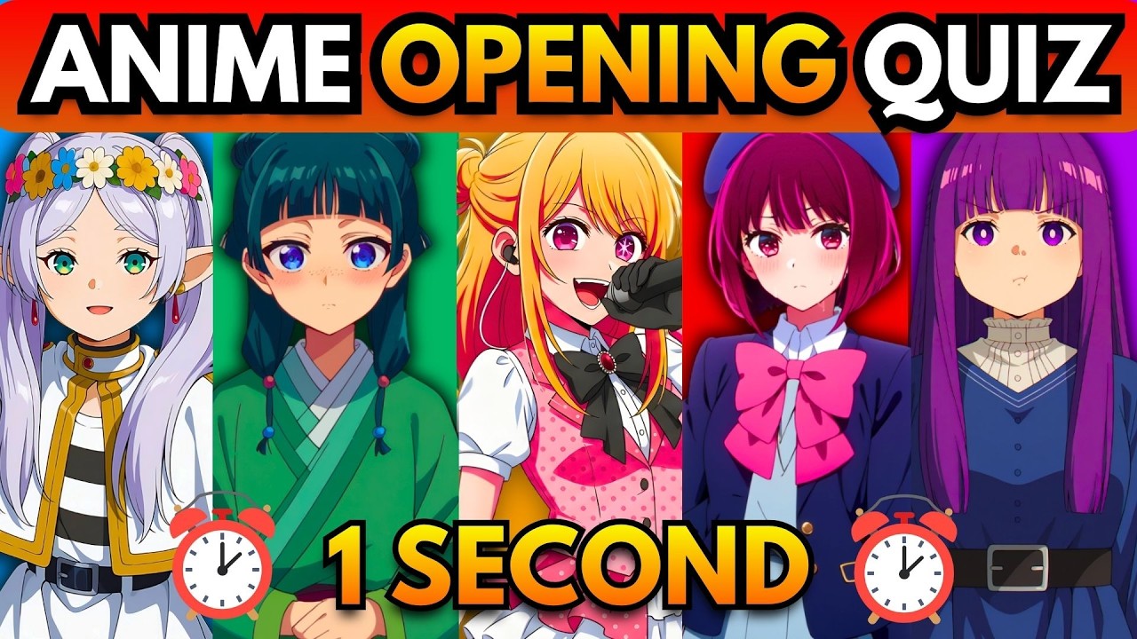 ANIME OPENING QUIZ🔥 - 100 Openings [GUESS THE ANIME OPENING IN 1 SECOND!]