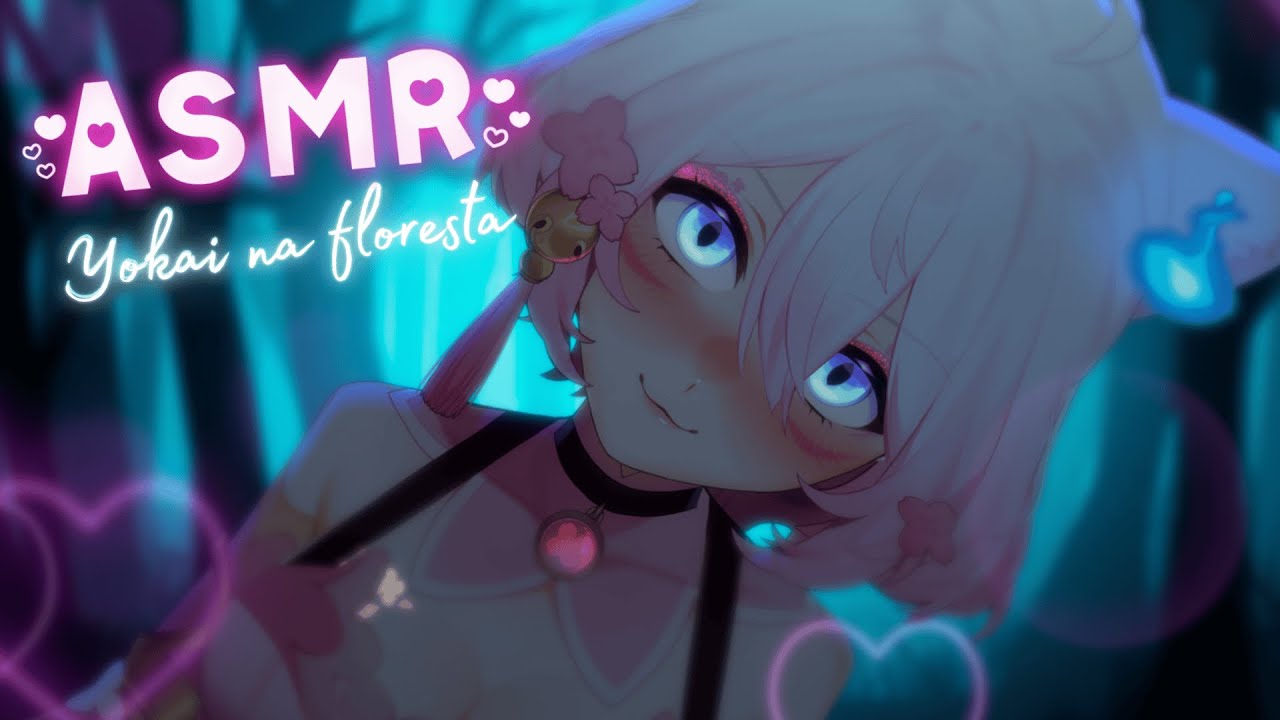 【 ASMR 】Uma gatinha yokai te encontrou na floresta...🌳🌕