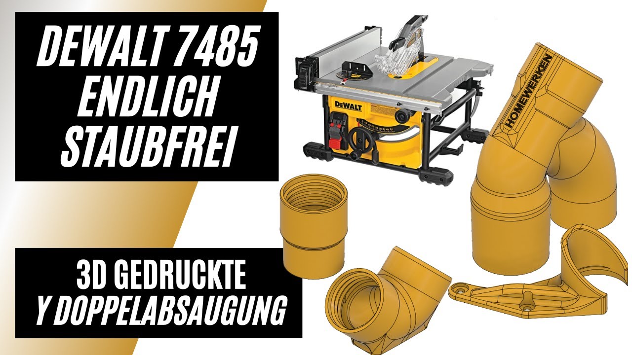 DIY Absaugung DeWALT 7485, Doppelabsaugung Tischkreissäge, TKS