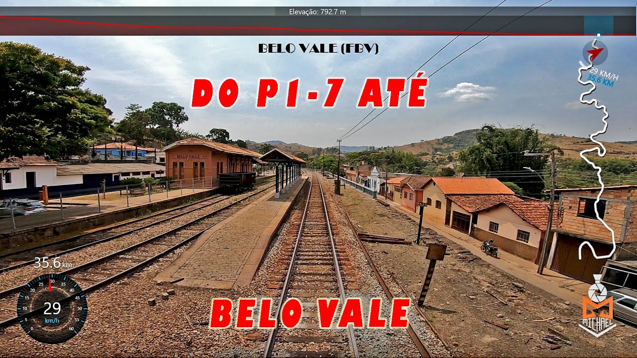 Trem fazendo muitas curvas entre o P1-7 e Belo Vale com velocímetro e SOM ORIGINAL - Gopro Telemetry