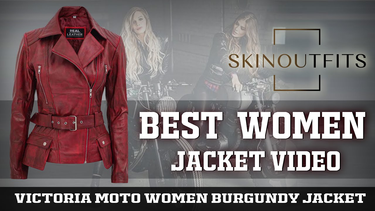 Best VICTORIA MOTO WOMEN BURGUNDY JACKET #womanjackets #Leatherjackets