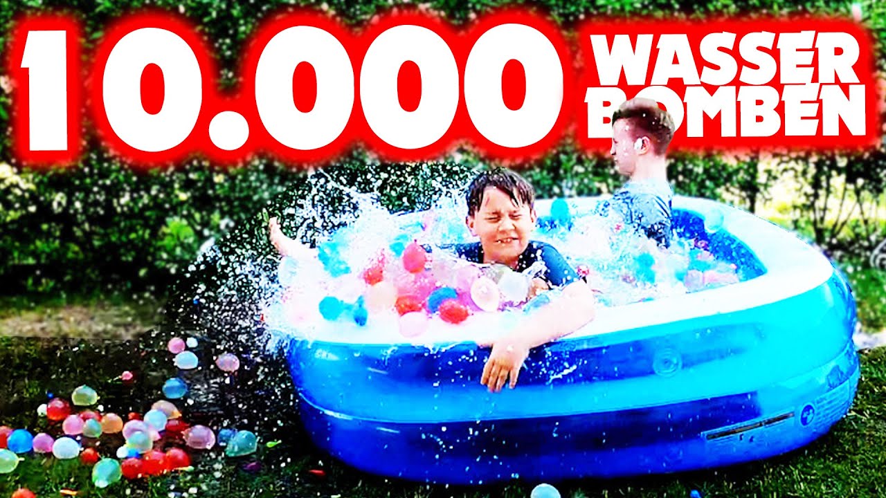 10.000 WASSERBOMBEN in POOL 😍 XXL WASSERSCHLACHT 🤣 TipTapTube
