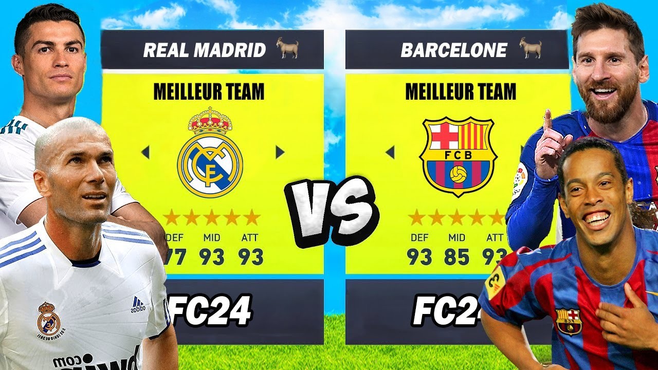 Le Meilleur Real Madrid vs Le Meilleur Barcelone ! (Ronaldo, Zidane ... vs Messi, Ronaldinho ...)