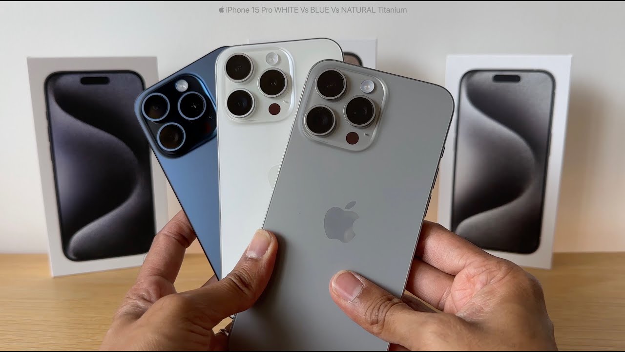 WHITE Vs BLUE Vs NATURAL Titanium - iPhone 15 Pro Unboxing and Comparison
