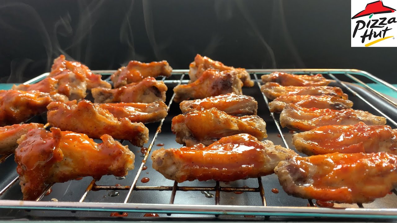 اجنحة دجاج بيتزا هت المشويه بصوص البافلو الحار Chicken wings pizza hut buffalo sauce