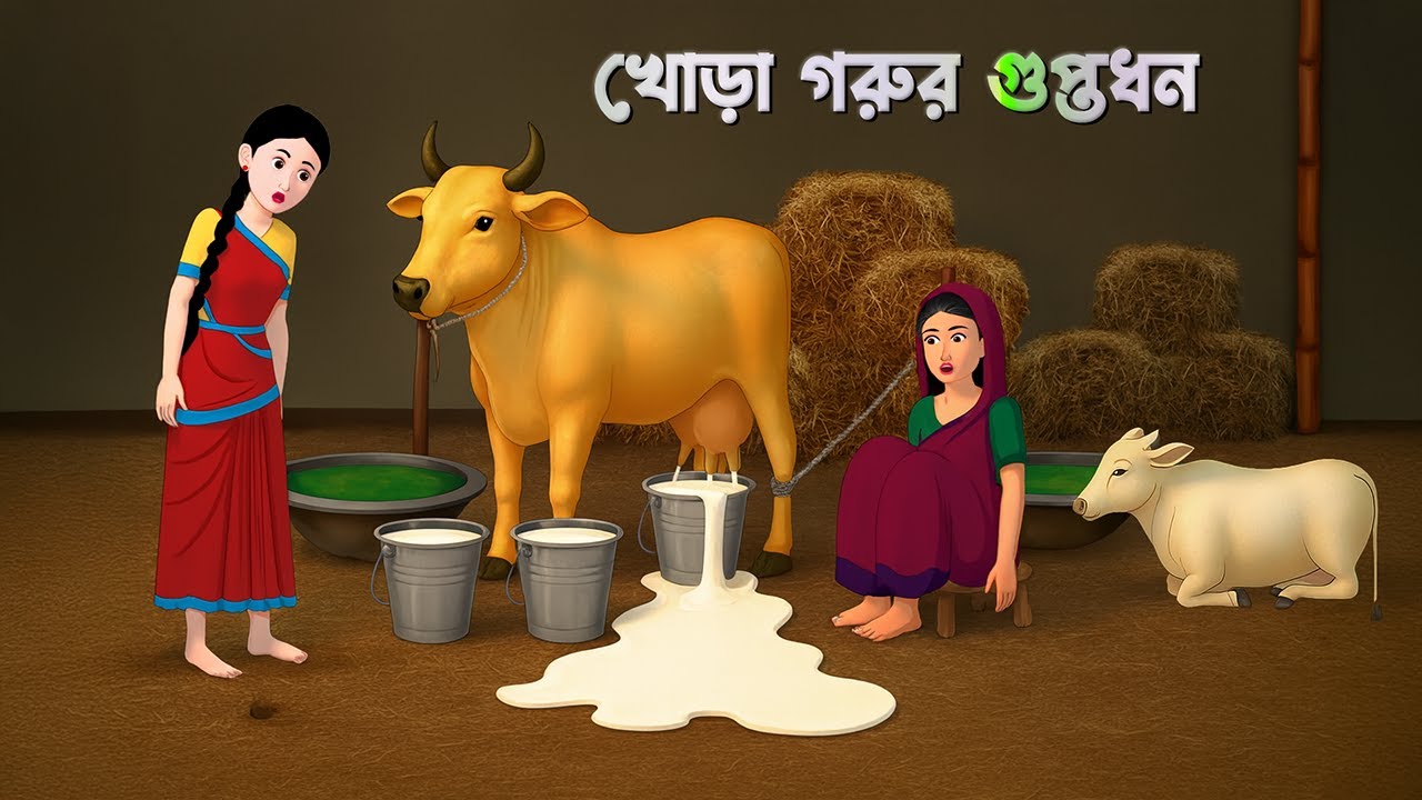 খোড়া গরুর গুপ্তধন | Bengali Village Fairy Tale | Bangla Moral Story | Wahid Creation Cartoon
