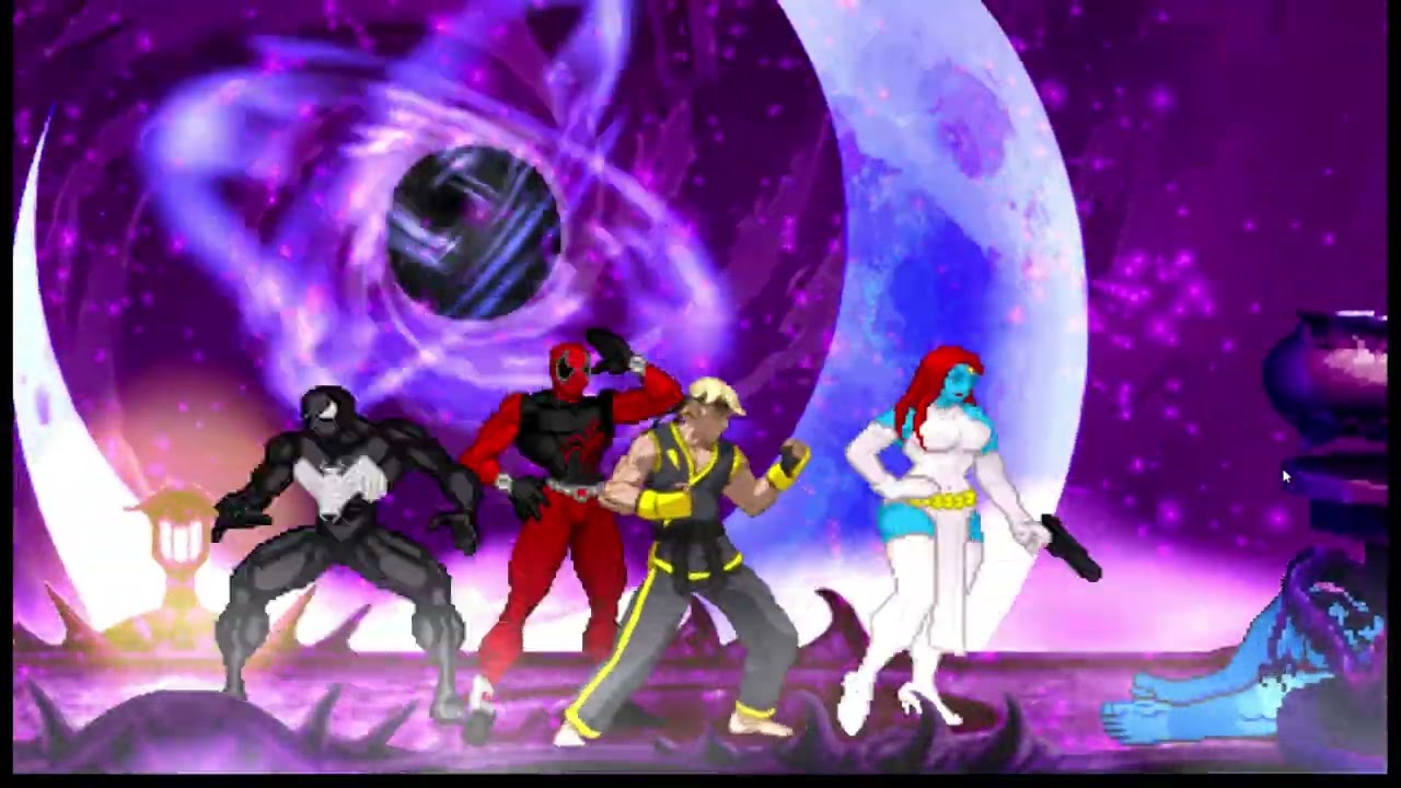 [4K] MUGEN: ETB – Mystique, Venom Spiderman, Johnny, Scarlet S vs Beast, Neodio, Wolverine, Gwen