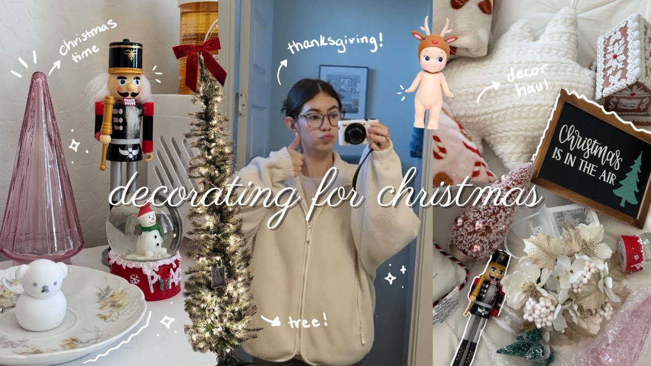 vlogmas ep. 1 : decorating for christmas, crochet with me & thanksgiving!
