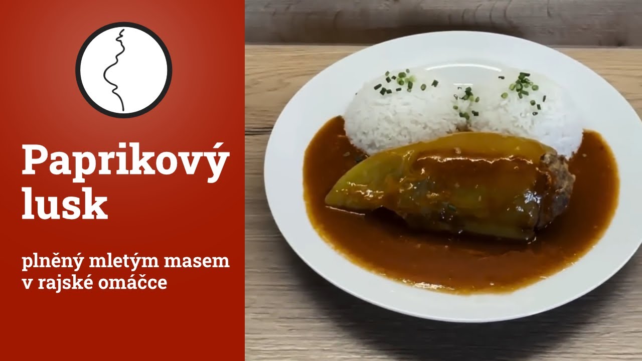 Paprikov&yacute; lusk plněn&yacute; mlet&yacute;m masem v rajsk&eacute; om&aacute;čce