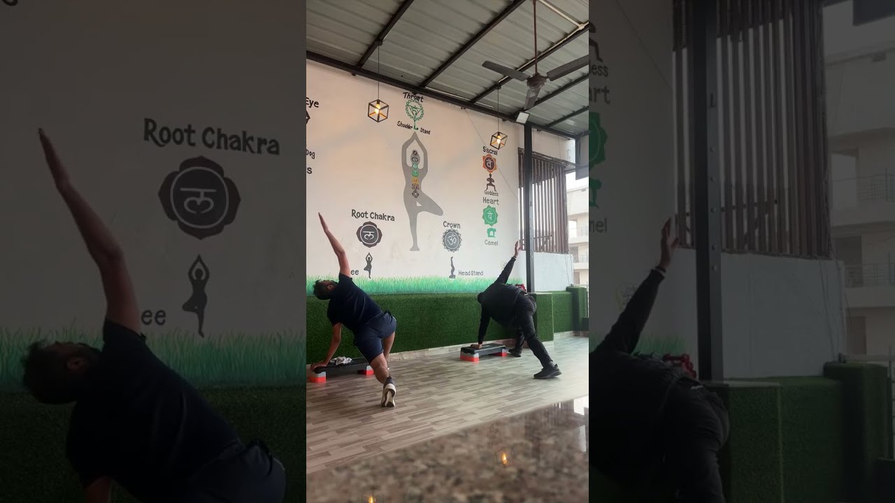 Cardio workout and power yoga strength workout