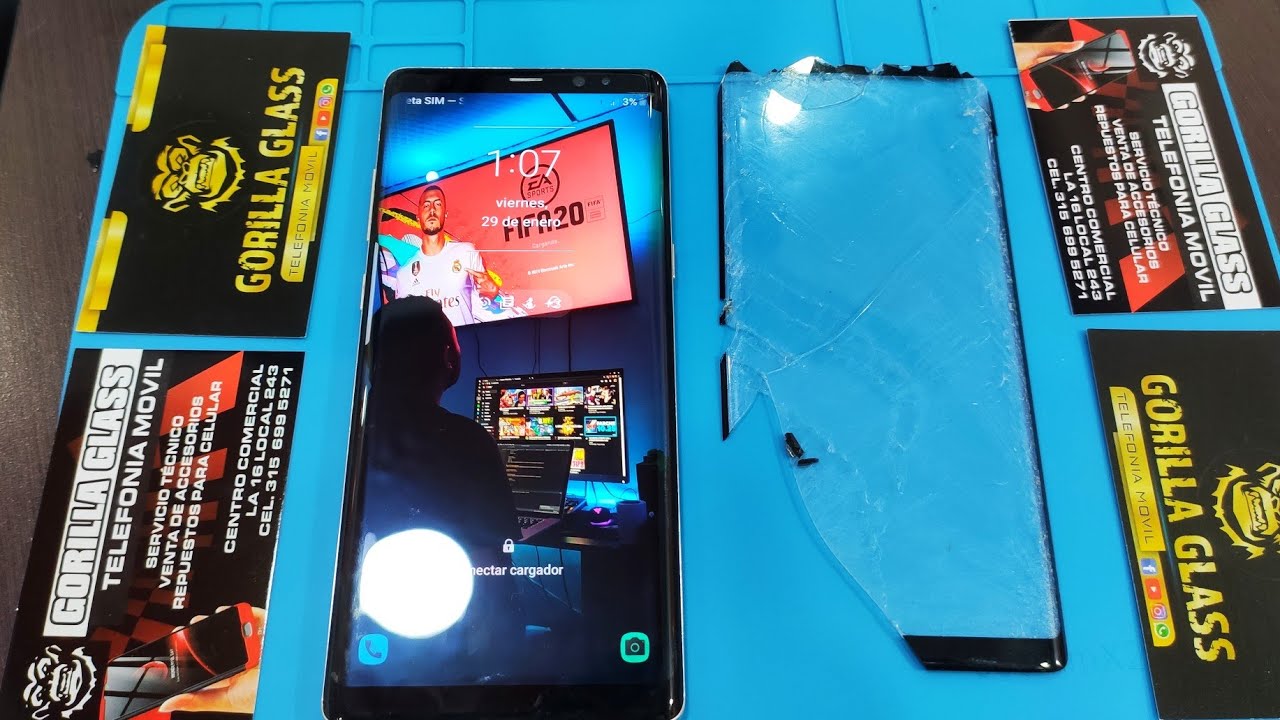 CAMBIO DE GLASS SAMSUNG GALAXY NOTE 8 (samsung note 8 glass replacement in frame)