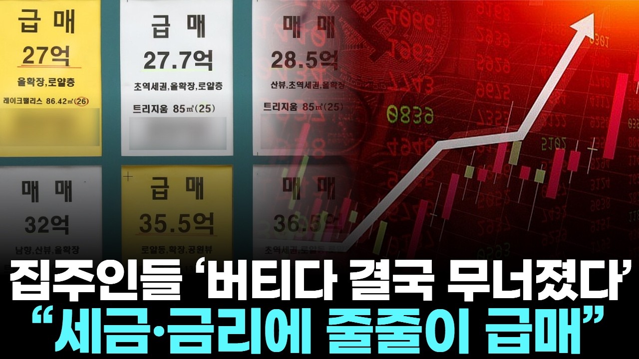 집주인들 &lsquo;버티다 결국 무너졌다&rsquo;&hellip;&ldquo;세금&middot;금리에 줄줄이 급매&rdquo;