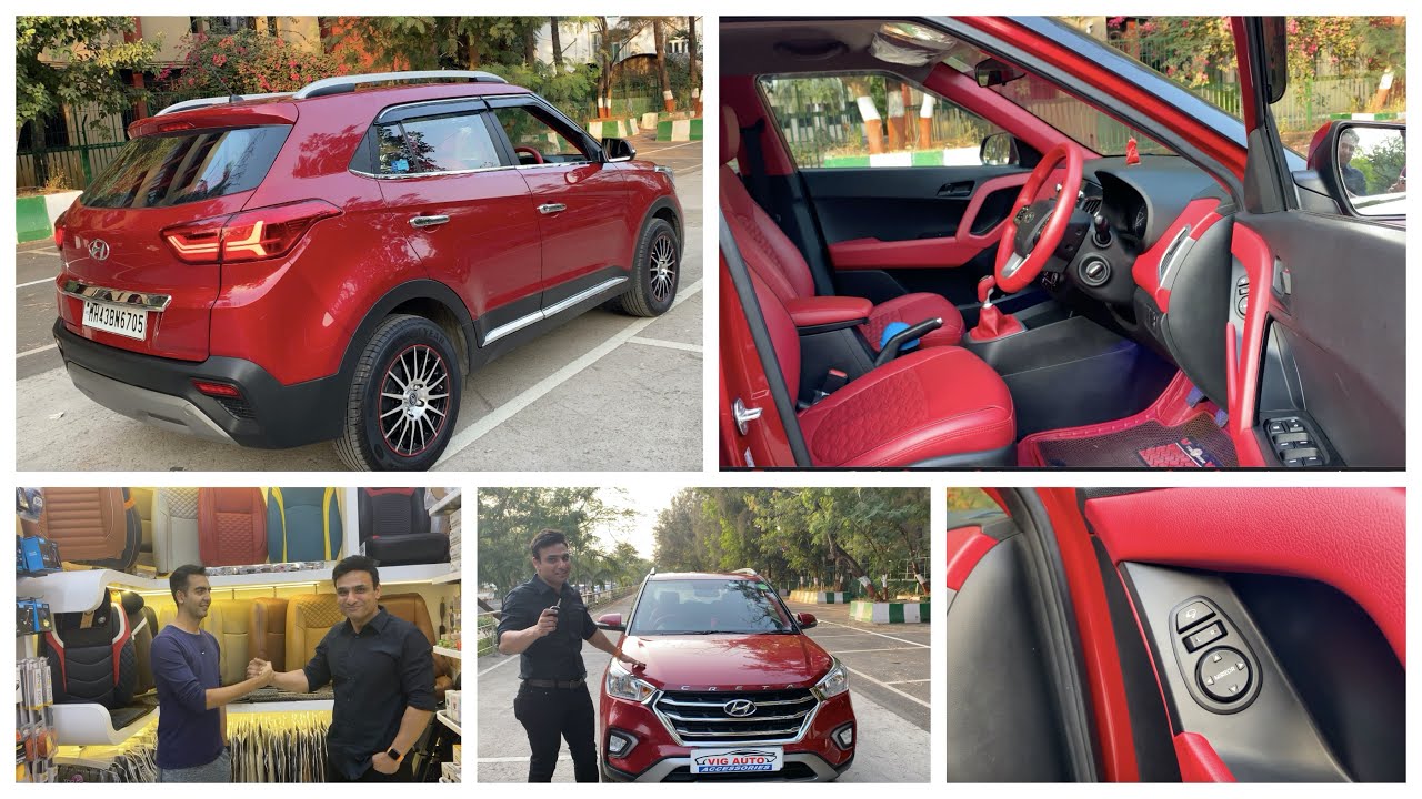 RED HOT HYUNDAI CRETA MODIFIED WITH AUDI STYLE TAIL LIGHTS&TESLA PLAYER||BASE TO TOPP||📞9820803155||