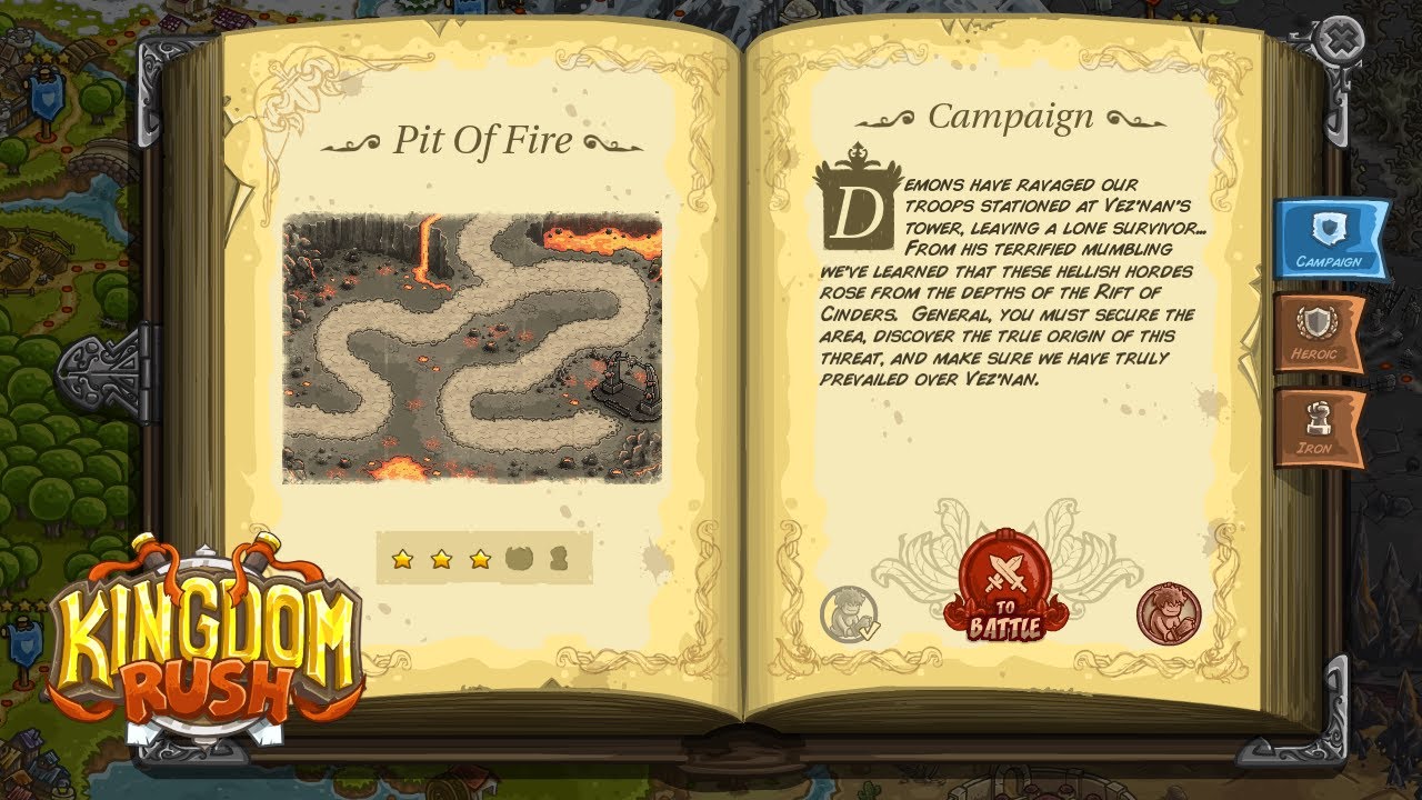 Kingdom Rush - Stage 21. Pit Of Fire (Campaign)