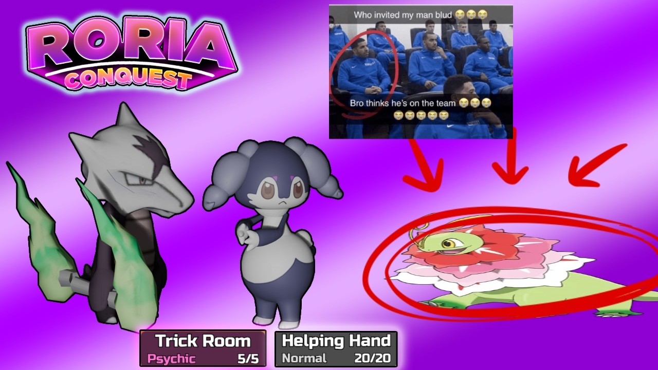 Using a trick room team for the first time with Mega Meganium | Roria Conquest PVP 1K Special