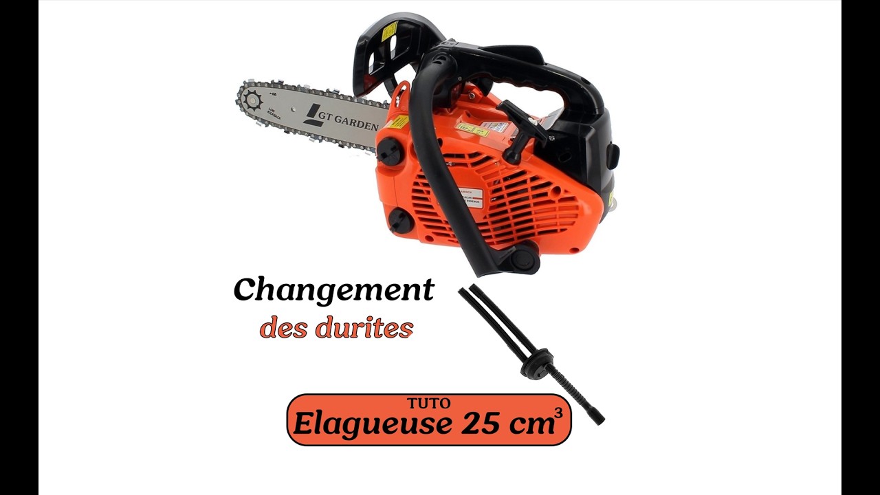 Tuto GT GARDEN : Changement des durites du réservoir de la tronçonneuse élagueuse 25 cm3