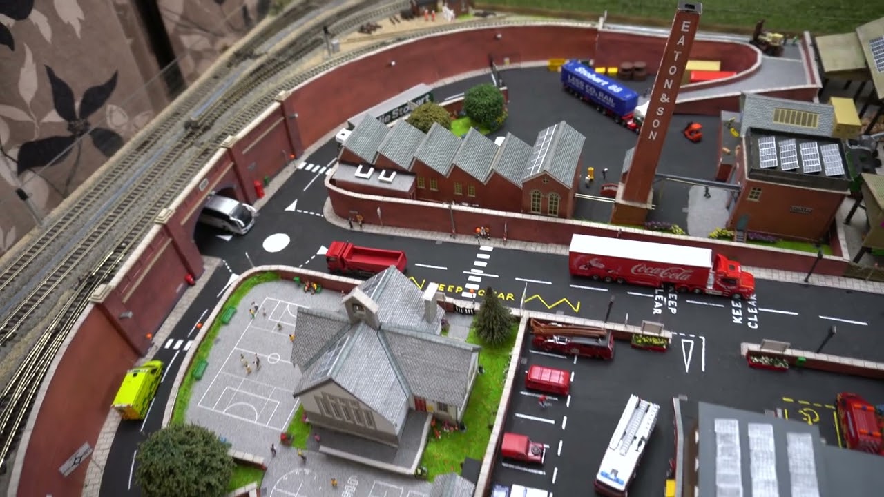 The Snowdrop line N gauge layout,  videoed form the front of the layout