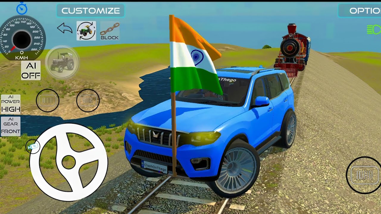 Modified Mahindra Scorpio N and Indian Train 🔥| Gadi Wala Game 😱| Car Game| Mobile Game 🛑| #2026 