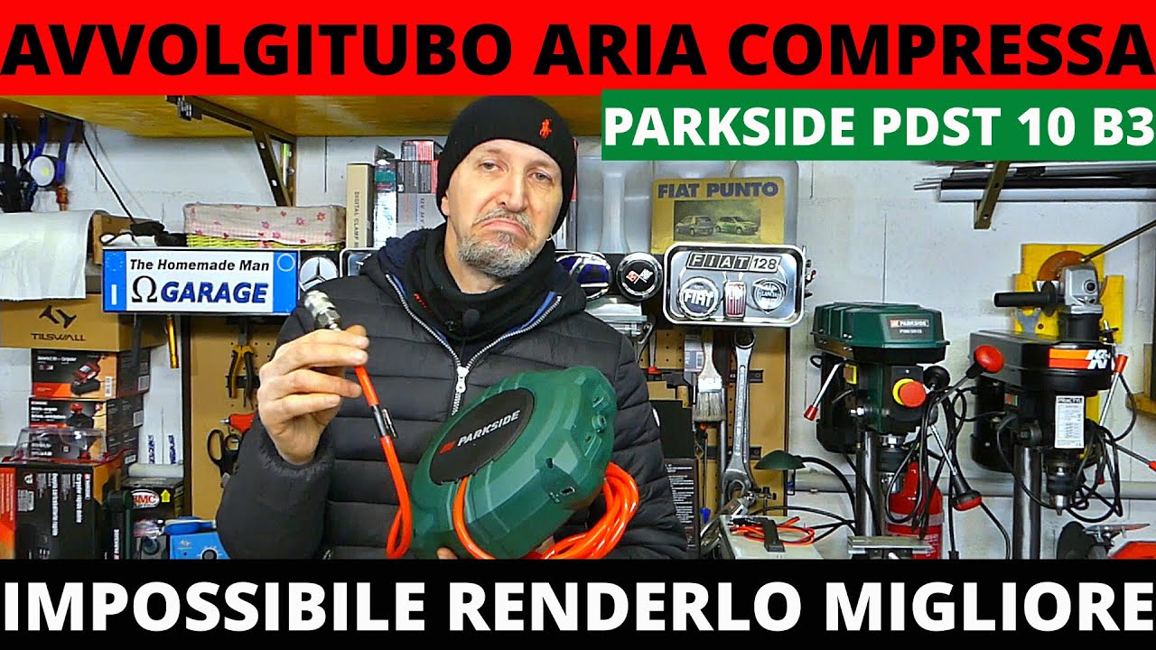 Avvolgitubo Parkside Lidl Aria Compressa PDST 10 B3 : come migliorarlo? Tentativo fallito.