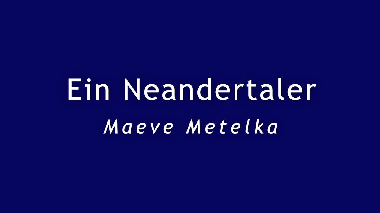 EIN NEANDERTALER - Maeve Metelka