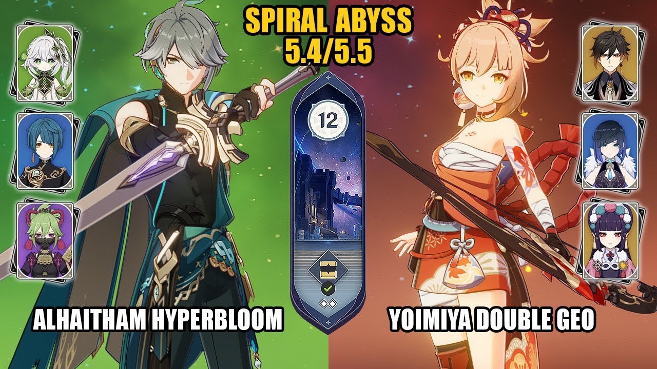 Alhaitham Hyperbloom & Yoimiya Double Geo | NEW Spiral Abyss 5.4 | Genshin Impact