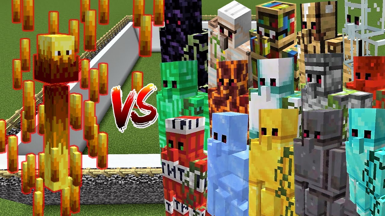 Mutant Blaze vs Extra Golems [Minecraft Mob Battle]