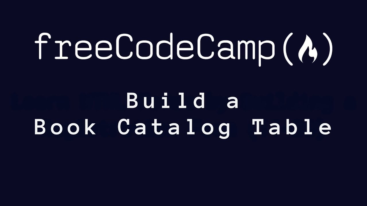 freeCodeCamp - Build a Book Catalog Table