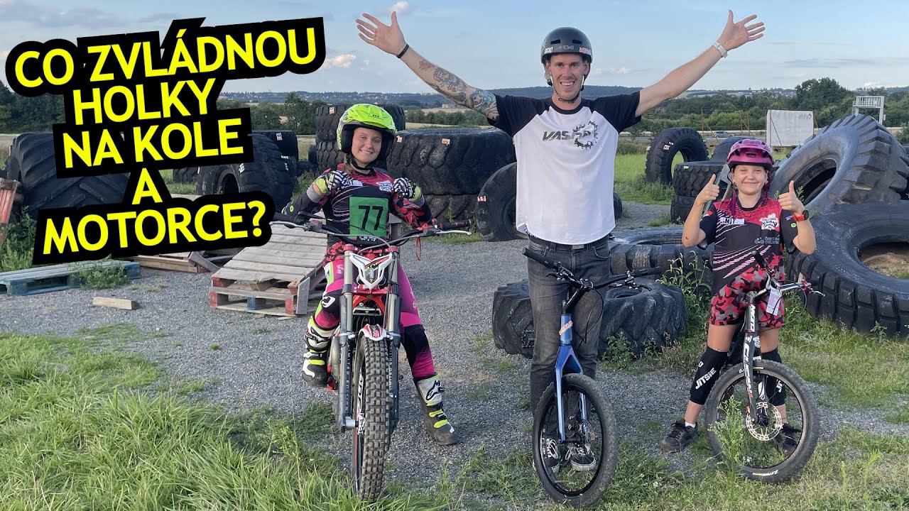 JAK JEZDÍ HOLKY TRIAL NA KOLE A MOTORCE??